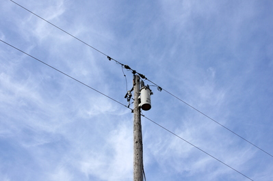Electrical pole and sky