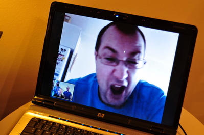 We even chatted on Skype a bit with Patrick! He makes silly faces.