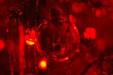 My reflection in a Christmas ball on my mom's tree