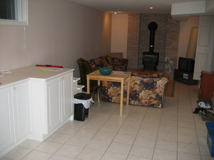 The kitchen and living room at McDougall