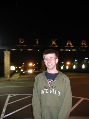Me in front of Pixar front gates