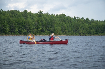 Joanne and Ron in a canoe