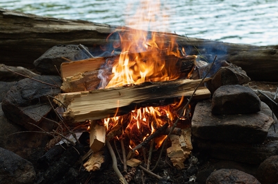 Cooking fire for steaks