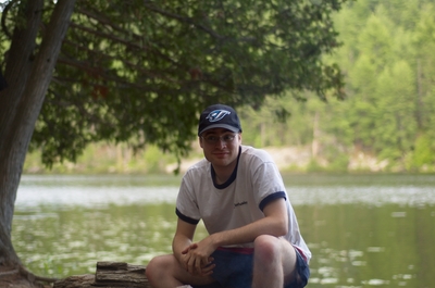 Matt sitting by the fire