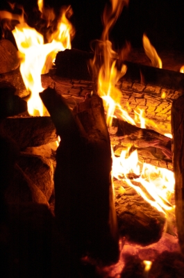 The fire at night