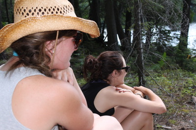 Victoria and Jess at the lunch stop