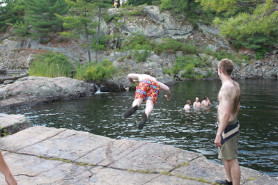 Mike at the start of his flip at High Falls