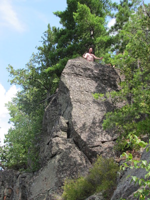 Mike on top of the cliff