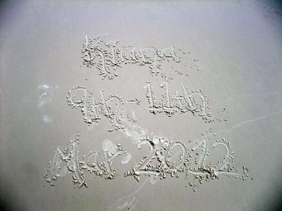 Sand writing by Ryan