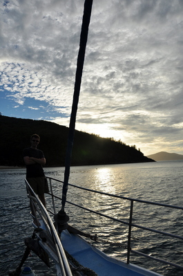 Me on the boat in Luncheon Bay