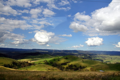 Rolling countryside on the return to Sydney