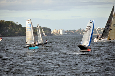On our ferry to Manly Beach the harbour was full of personal boats including these ultra-small sail boats