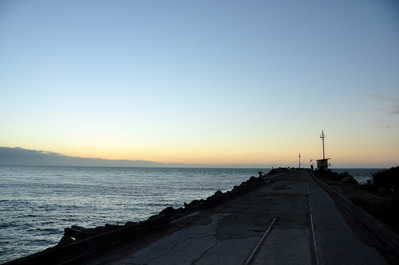 Pier and sunset in Greymouth