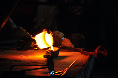 Gold pouring demonstration