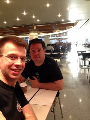 Mike and I getting coffee at SFO before my flight