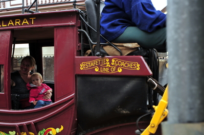 Toni and Kiera taking a horse and buggy ride