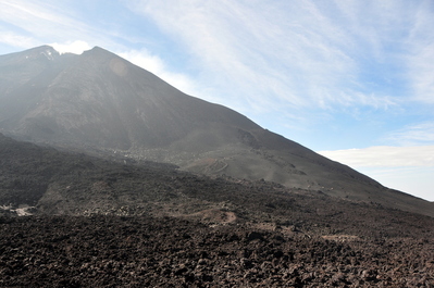 The clouds over Pacaya cleared as we hiked away