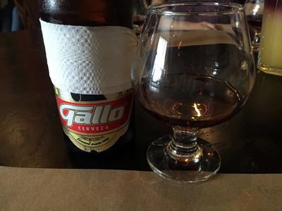 Drinks at lunch, Guatemalan beer and Ron Zacapa