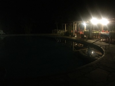 Late night pool at hotel in Suchitoto