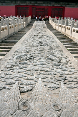 Stone carvings on the stairs