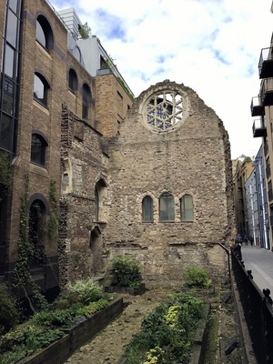 Church remains in an alley