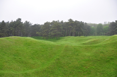 Field that used to be no-man's-land between the Canadian and German trenches