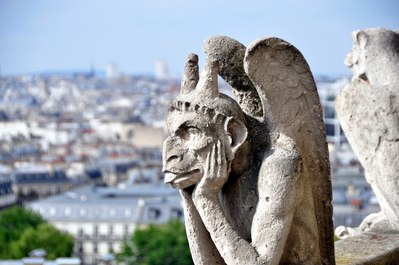 Gargoyles on top of Notre Dame