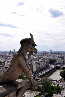 Gargoyles on top of Notre Dame