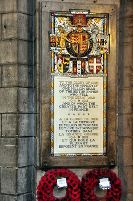 Cool sign honouring the dead of the British Empire from WWI, including those from Canada and from Newfoundland (as WWI was before Newfoundland joined the confederation)