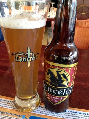 Lancelot beer with dinner, umm...the beer of knights?