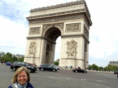 Mom at the Arc de Triomphe