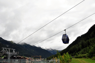 Walking back to town under the gondola