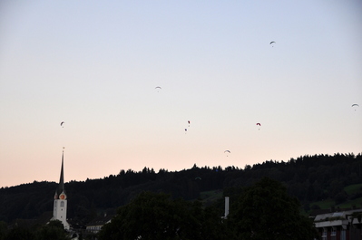 Paragliders seen from our window