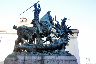 St. George and the Dragon sculpture in Gamla Stan