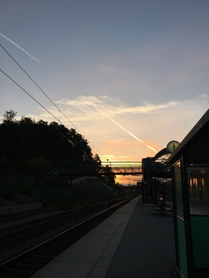 Dawn at Tumba train station