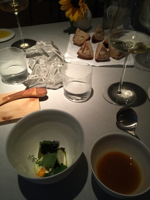 The amuse-bouche with the epic carrot broth