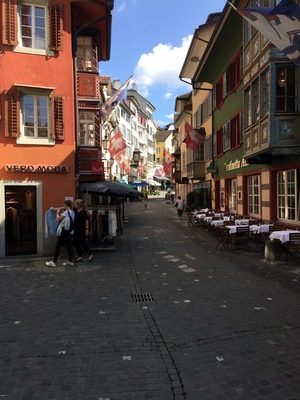 Walking around old town Zurich