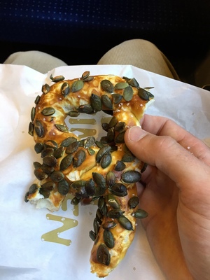 Totally amazing pumpkin seed pretzel!