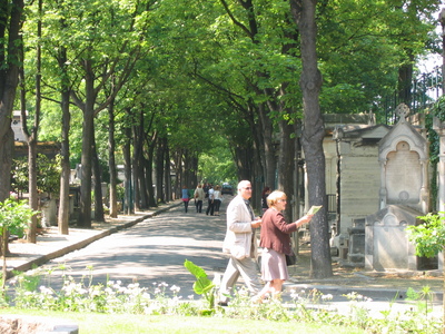The main path through the cemetery