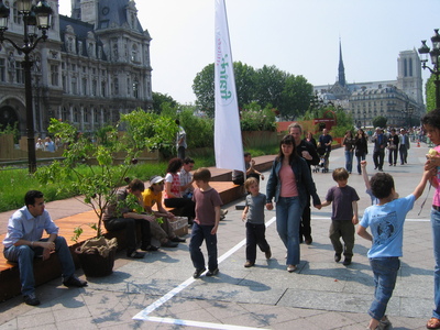 A partial shot of the garden in front of the building