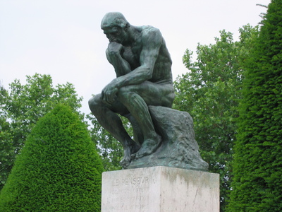The Thinker by Rodin, in the gardens