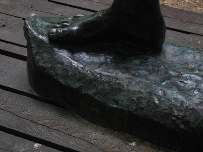 Rodin's signature on the foot of one of his sculptures