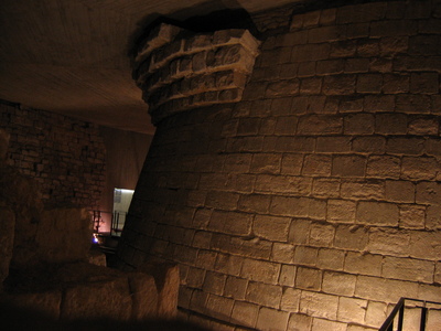 The basement of the Louvre showing the remains of the castle