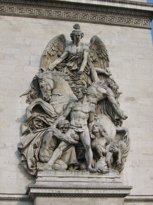 Sculpture on the side of Arc de Triomphe