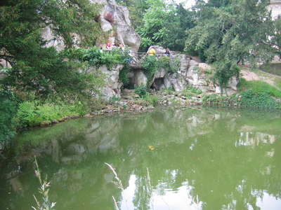 Rocks and ponds in the gardens