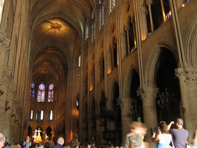 First view inside Notre Dame