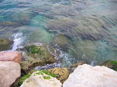 The water over some rocks