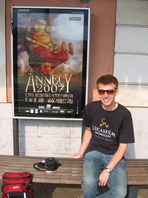 A poster for the festival at the train station in Rumilly