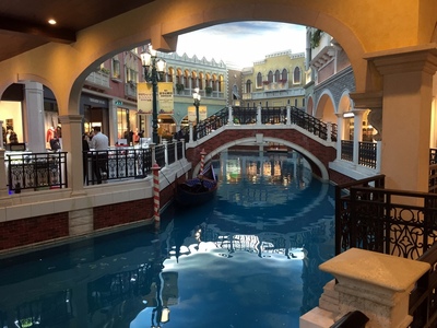Inside the Venetian with its miles of canals and shops