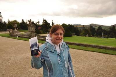Kim at the front of Powerscourt Estate